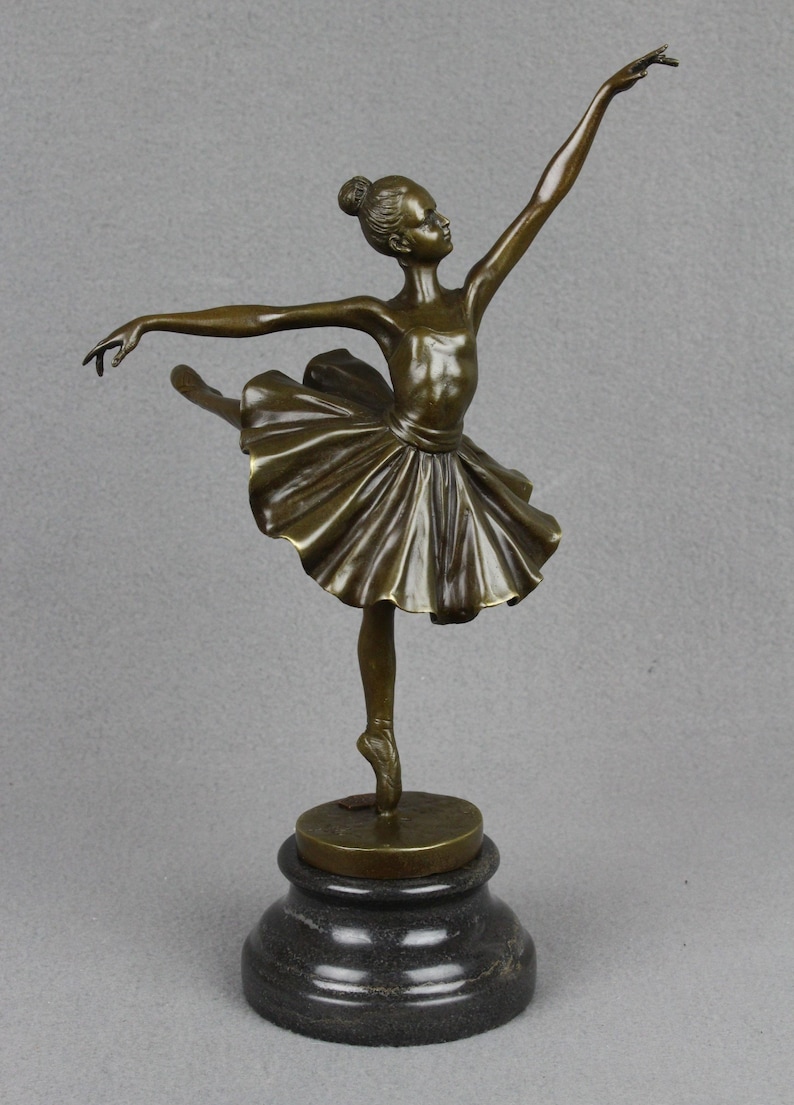 Dancing Girl Figurine Sculpture Hand Made Bronze Ballerina Statue Figure Artwork