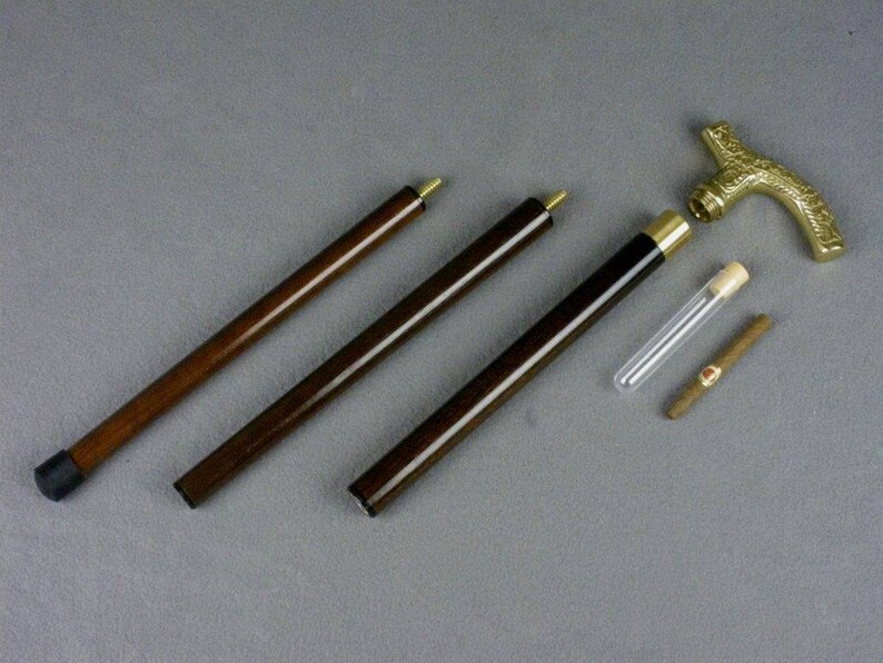 Walking Stick Cane with Secret Compartment Compass Dandy Etsy