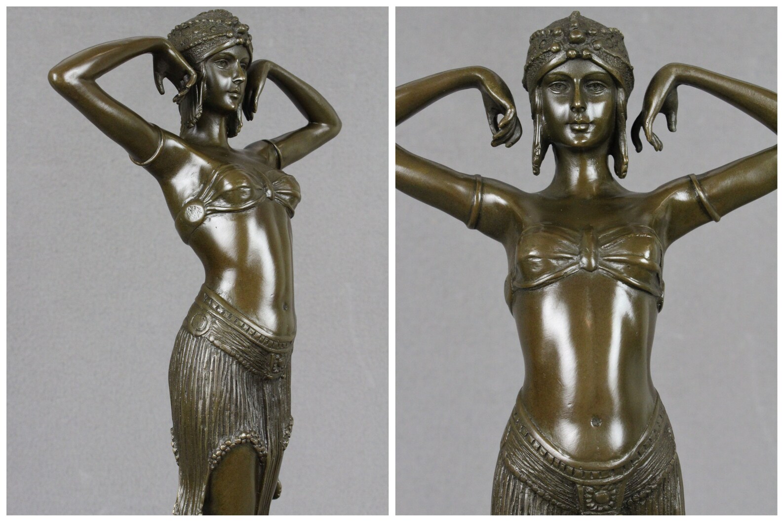 Large Bronze Sculpture Art Deco Dancer Statue Elegant Etsy