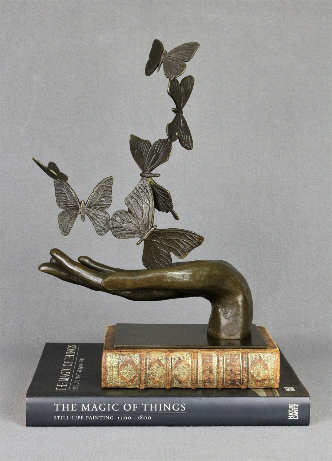 Bronze Sculpture Hand Releasing Butterflies Statue Freedom Figure