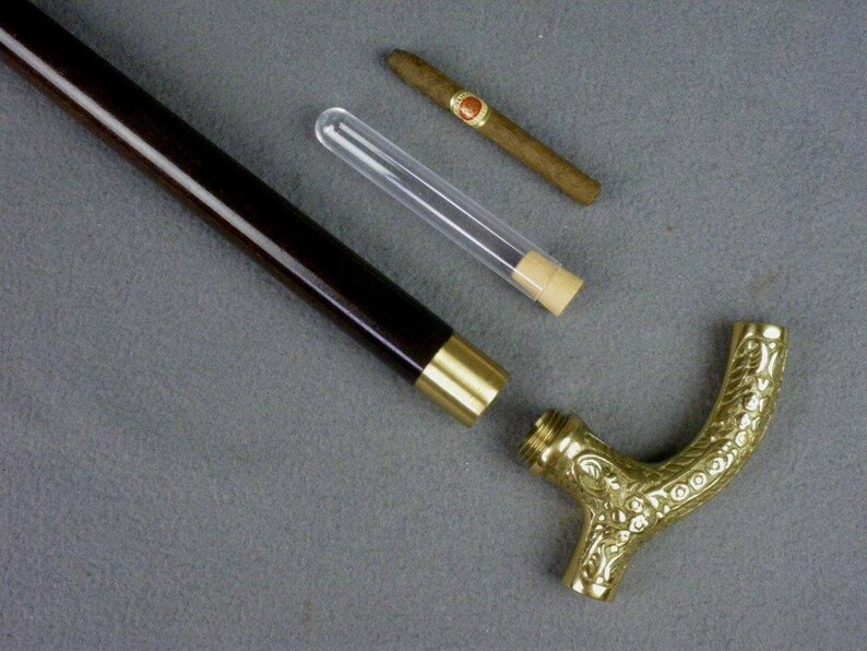 Walking Stick Cane with Secret Compartment Compass Dandy Etsy