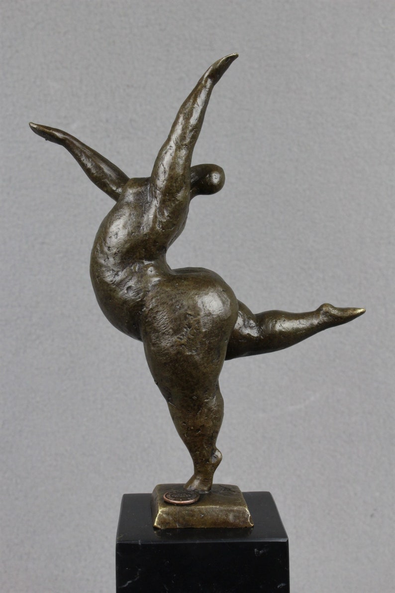 Crystal Solid Bronze Sculpture Nude Art Lady Dancing 