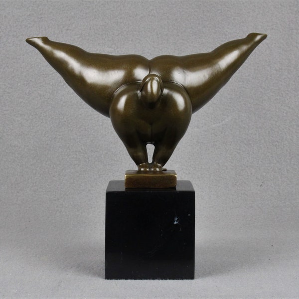 Sculpture en bronze Big Lady Figure Art moderne Voluptueuse Femme Happy Curvy Modèle Femme Corps Positif Plus Taille Fille statue figurine Abstrait