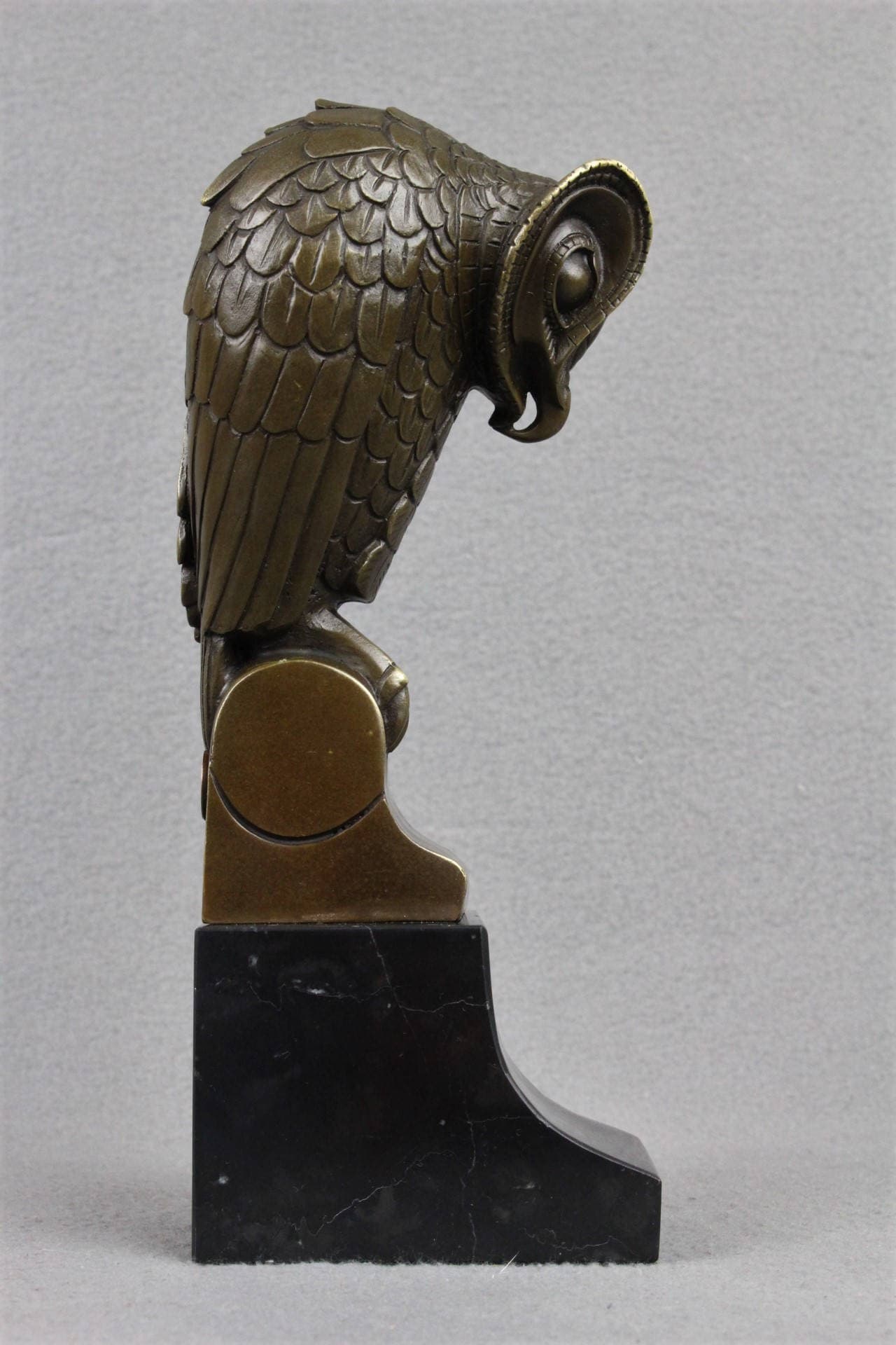 Bronze Sculpture Art Deco Owl Animal Figure Statue Art Artwork Etsy