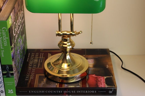 Solid Brass Bankers Lamp Art Deco Office Desktop Green Glass Shade England  Library University Classic Mantique Tiffany Gift Idea Him Her -  Canada