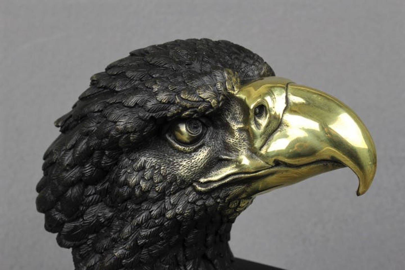 Majestic Bronze sculpture Eagle Head statue on Marble Base Etsy
