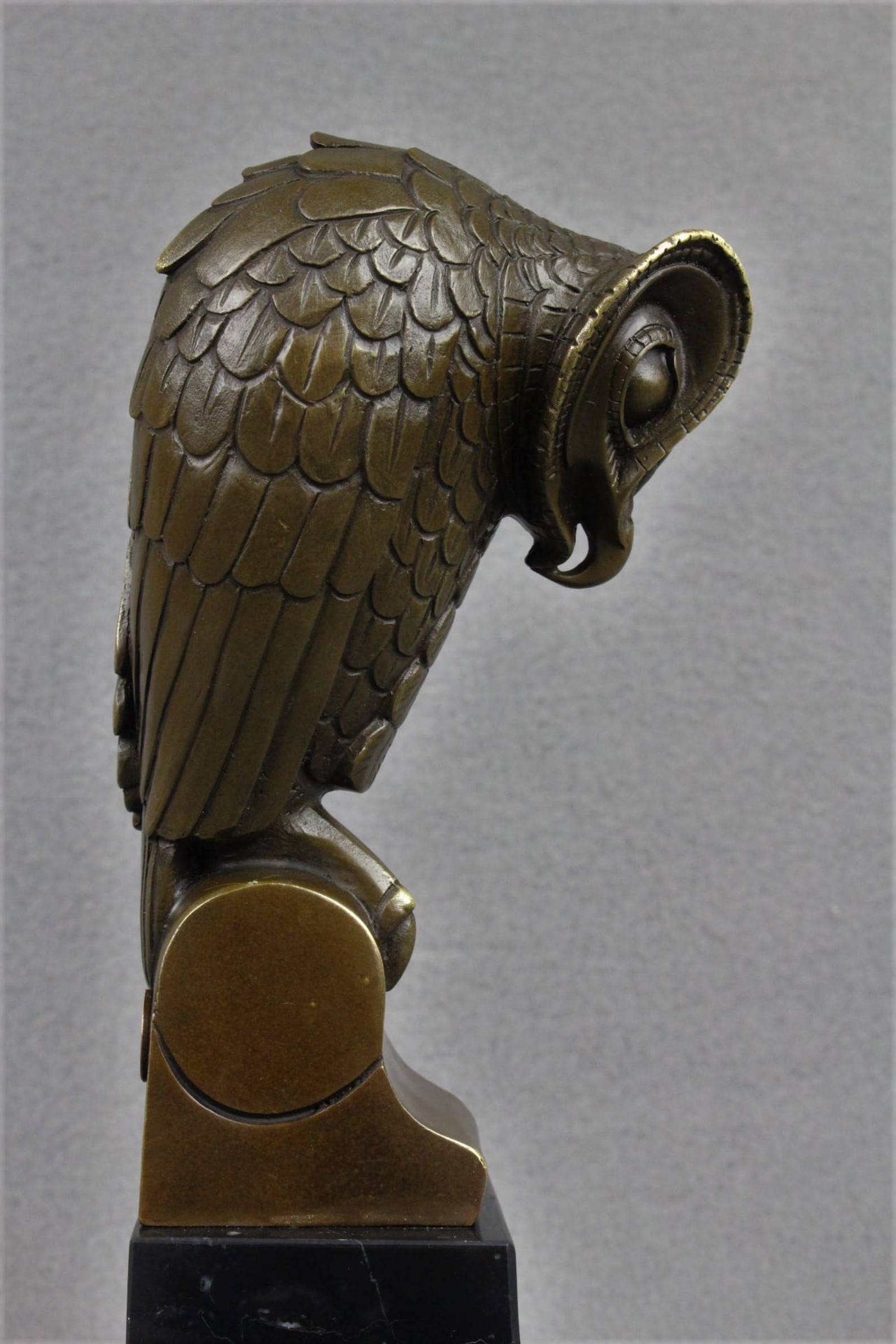 Bronze Sculpture Art Deco Owl Animal Figure Statue Art Artwork Etsy