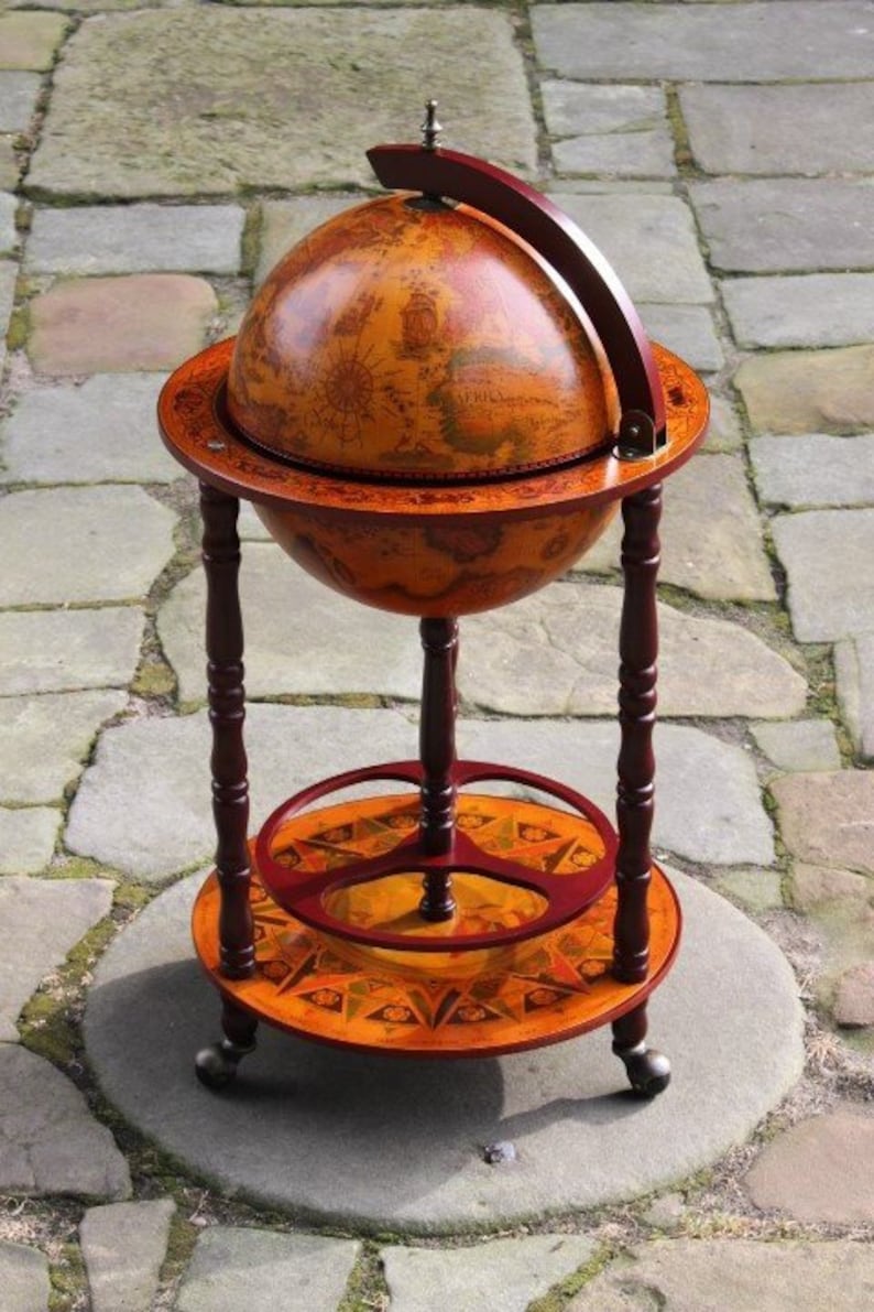 Antique-Inspired Old World Globe Bar Cart