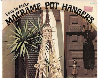 vintage Macrame Pot Hangers Book de 1974 avec 12 modèles - Téléchargement PDF