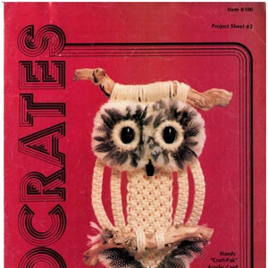 Deux motifs vintage en macramé hibou - Socrates & Knot "Freddie" - Téléchargement PDF