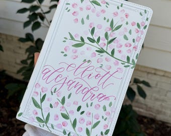 Hand Painted, Customized Bibles - Overflowing Florals - LEATHER