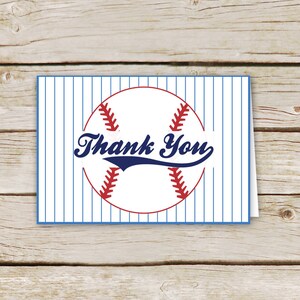 Baseball Thank You Cards - Printable Download - Baseball Party cards - Baseball Baby Shower thank cards - Baseball Birthday thank-you cards