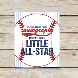 Leave your Autograph for the Little Slugger - Little All-Star - Baby Shower Baseball Autograph Sign - Autograph baseball - Baseball Birthday