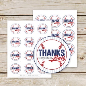 Baseball Thank You Tags - Printable Download - Baseball Party Favor Tag - Birthday Baby Shower Baseball Favor Tags - Baseball Thank Tags