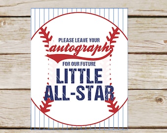 Leave your Autograph for the Little Slugger - Little All-Star - Baby Shower Baseball Autograph Sign - Autograph baseball - Baseball Birthday