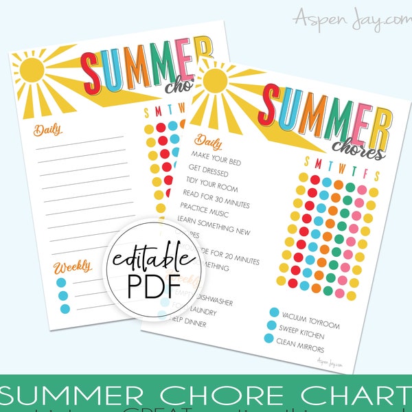 Chore Chart - Etsy