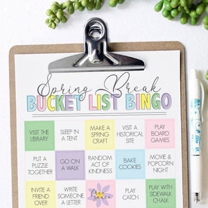 EDYTOWALNA lista rzeczy do zrobienia na wiosenną przerwę Bingo - NATYCHMIASTOWE POBIERANIE - Lista rzeczy do zrobienia dla dzieci - konfigurowalna lista rzeczy do zrobienia - Karty bingo na wiosenną przerwę