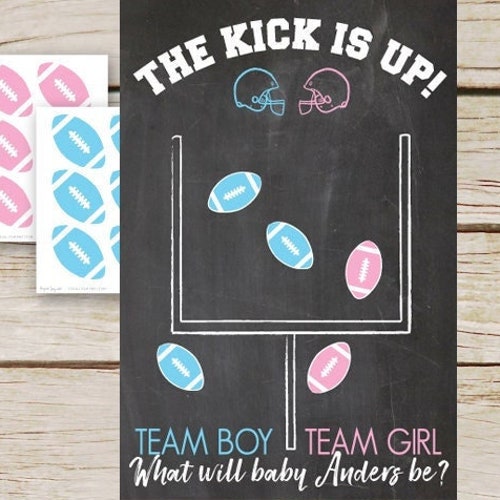 Football Gender Reveal Scoreboard DIGITAL PRINTABLE Gender Etsy