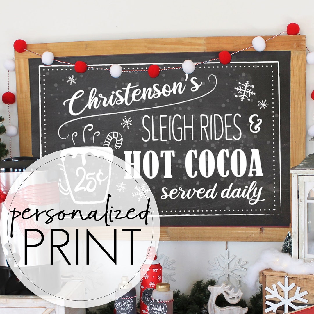 PERSONALIZED Hot Chocolate Bar Sign DIGITAL DOWNLOAD Hot Cocoa ...