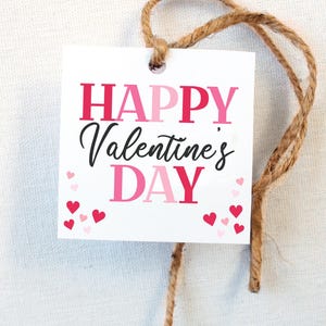 Happy Valentine's Day Tags Printable, INSTANT DOWNLOAD, Valentine Gift Tag - School Classroom Teacher Valentine Party Favor, Cookie Tag
