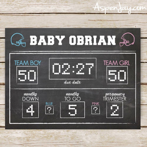 Football Gender Reveal Scoreboard DIGITAL PRINTABLE Gender - Etsy
