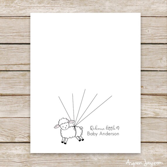 Pink Lamb Guest Book Printable For Baby Shower Lamb Nursery Art