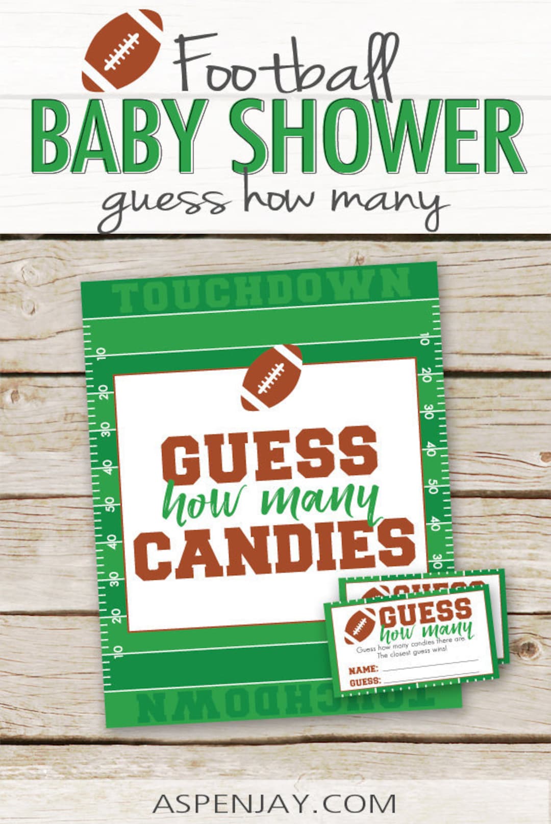 Football Candy Guessing Game INSTANT DOWNLOAD Baby Shower Etsy
