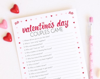 Valentinstag Paare Spiel - SOFORTIGER DOWNLOAD - Lustige Valentinstag Druckbare Spiele - Wer gut kennen Sie Spiel - Valentinstag Party Spiel