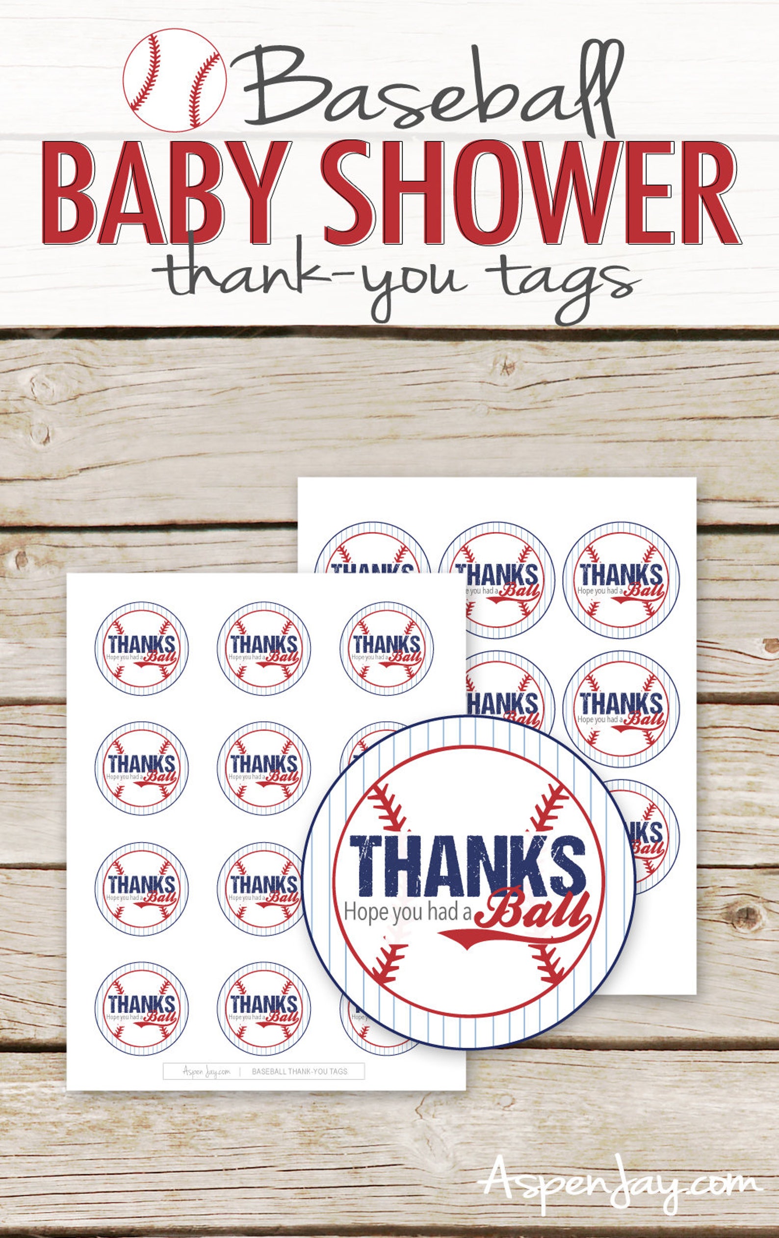Baseball Thank You Tags Printable Download Baseball Party - Etsy