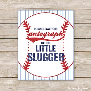 Leave your Autograph for the Little Slugger - Little All-Star - Birthday Baseball Autograph Sign - Autograph baseball - Baseball Birthday