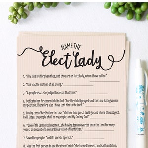 Attività della Società di Soccorso Donne Elette - Download immediato - Le donne della Società di Soccorso nelle Scritture - Gioco di compleanno della Società di Soccorso LDS Trivia