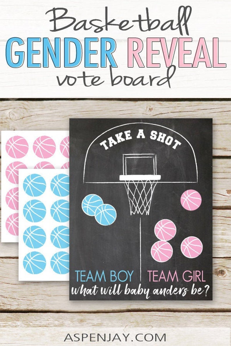 Basketball Gender Reveal Vote Board CUSTOMIZED DIGITAL Etsy