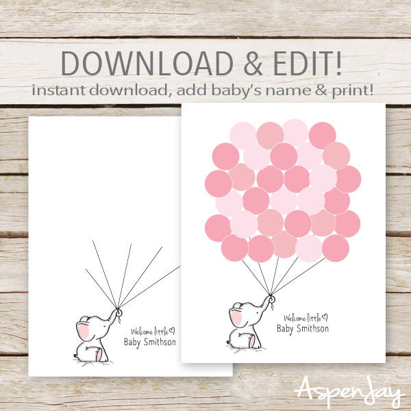 Baby Shower Balloon Guest Book Etsy