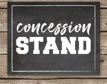 Concession Sports Sign - INSTANT DOWNLOAD - Concessions Chalkboard Baseball Football Hockey Basketball Sign - Sports party - Food Banner