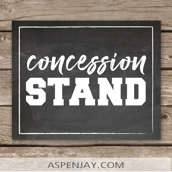 Concession Sports Sign - INSTANT DOWNLOAD - Concessions Chalkboard Baseball Football Hockey Basketball Sign - Sports party - Food Banner