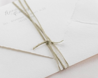 Invitation twine Taupe, Frayed 2mm string for Wedding Invitations, Tags, Favors, Giftwrap