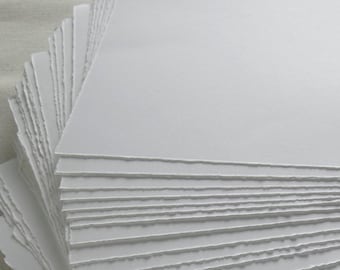 A3 Bogen 300gsm WEISS Dickes handgeschöpftes Baumwollpapier, Aquarellpapier, Kunstdruck