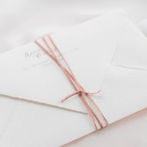 Invitation twine Blush Pink, Frayed 2mm string for Wedding Invitations, Tags, Favors, Giftwrap image 1