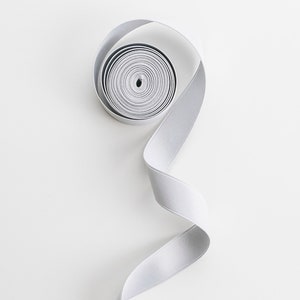 Nastro grigio per inviti e partecipazioni - Doppio raso opaco - Larghezza 10mm, 15mm, 25mm