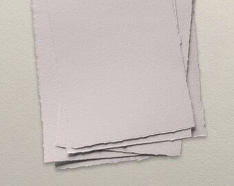 300gsm A5 Sheet in Blush Pink, Handmade Cotton Paper with Deckle Edge