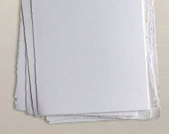 Handmade Paper A4 Sheet 300gsm in White, Extra Fine Cotton Paper Print Friendly