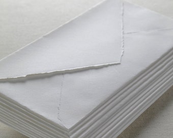 Fine DL ENVELOPE in White, Luxury Wedding Envelopes, Handmade Cotton Paper for Stationery