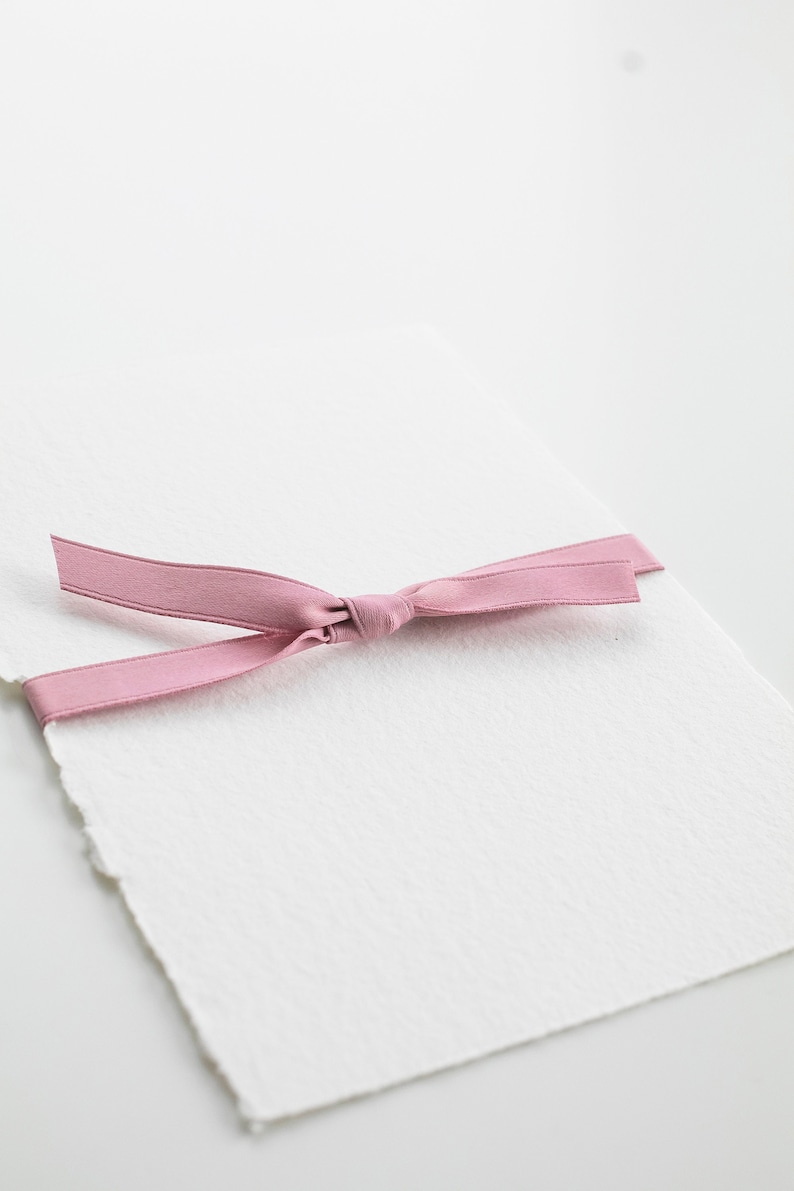 Dusty rose Velvety Dull Satin Ribbon, Ribbon for Invitations, Tags, Favors, Giftwrap / Three Different Widths image 1