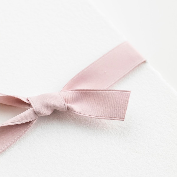 Blush pink Velvety Dull Satin Ribbon, Ribbon for Invitations, Tags, Favors, Giftwrap / Three Different Widths