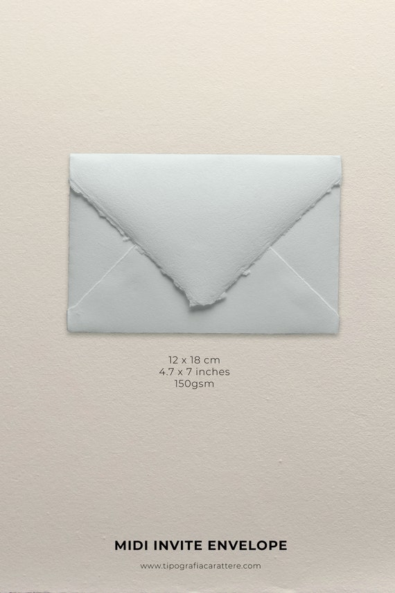 ENVELOPPE 12x18 cm en vert Terre, papier coton fait à la main de qualité  supérieure, papeterie de mariage fine -  France