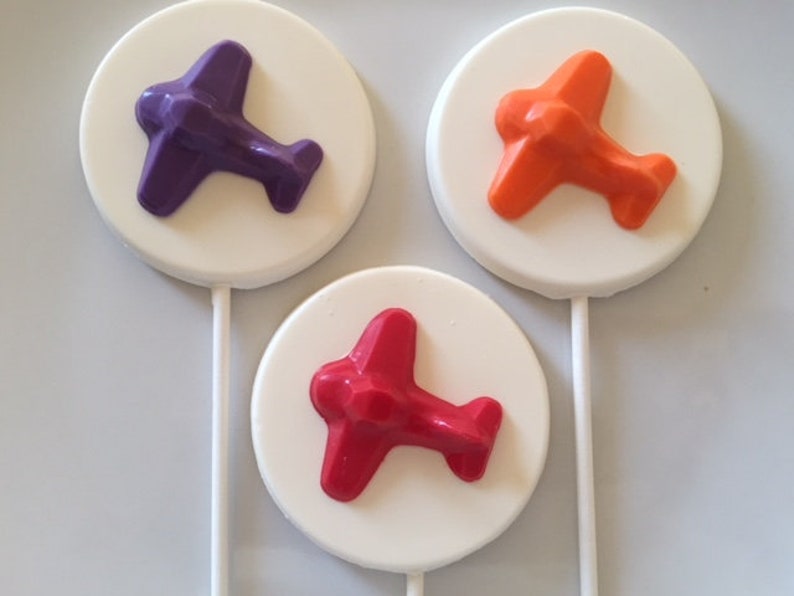 AIRPLANE CHOCOLATE LOLLIPOP Airplane Birthday Etsy