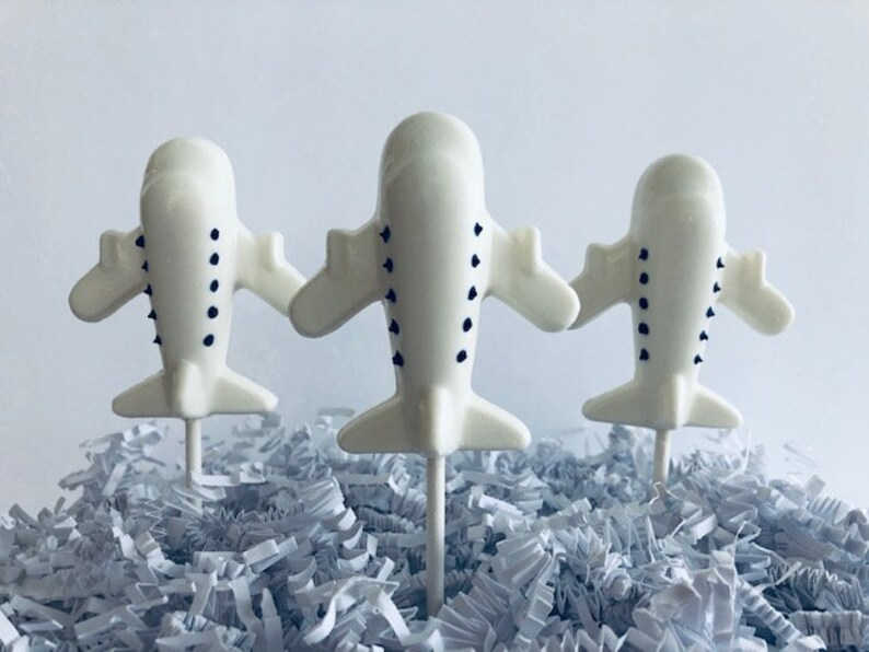 AIRPLANE CHOCOLATE LOLLIPOP Airplane Birthday Etsy