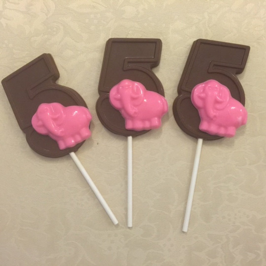 NUMBER FIVE elephant Chocolate Lollipops 12 Qty - Etsy NUMBER FIVE elephant Chocolate Lollipops 12 Qty - Etsy