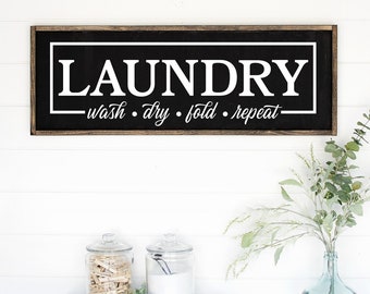 Laundry Room Sign - MORE SIZES & COLORS -  Farmhouse - Modern - Home Decor - Laundry Room