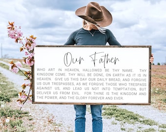 Our Father Sign - The Lord's Prayer - Wood Sign - Family Room - Dining Room -Home Decor - MORE SIZES & COLORS